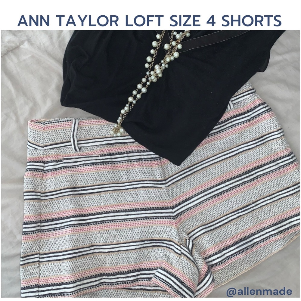 Price⬇️ LOFT The Riviera short:Woven texture gray, lt pink,tan